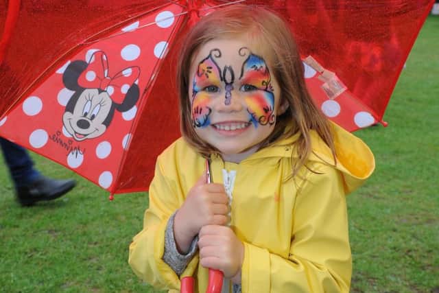 Meanwood Fun Day at Meanwood Cricket Club
Meanwood Valley Partnership
Leonie Tricker, three, of Meanwood, having fun in the rain.