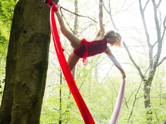 Whispering Wood Folk dare-devil acrobats will be performing at the former Caphouse Colliery near Wakefield.