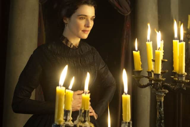 MYSTERY: Rachel Weisz in My Cousin Rachel, above, and inset with husband Daniel Craig. Picture: PA Photo/Fox UK