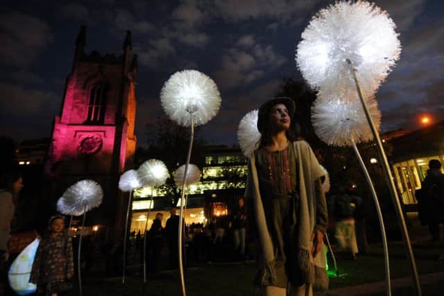 Gracie Murray, eight, from Oakwood, looks at the Dandelions lights at Merrion Gardens last year.