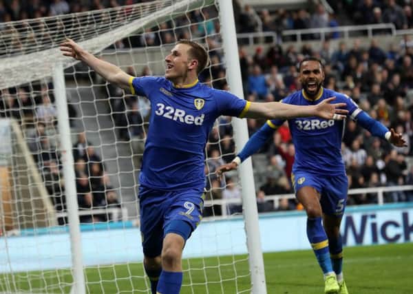 Chris Wood celebrates his equaliser against 
Newcastle United. Holding on to him will be key this summer for Leeds United (Picture: Bruce Rollinson)
