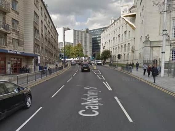 The pedestrian was knocked down outside Leeds General Infirmary's Brotherton Wing in Calverley Street, Leeds. Picture: Google