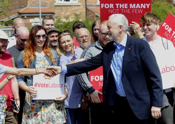 Labour leader Jeremy Corbyn with Labour supporters in Leeds during a rally in the city last month.