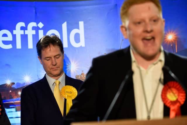 Jared O'Mara (Front), defeats Nick Clegg to take the Sheffield Hallam seat.  Darren O'Brien/Guzelian
Pictures
