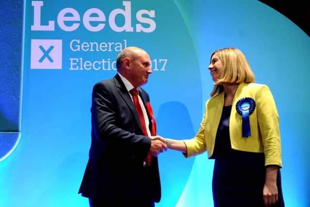 General Election 2017.Conservative's Andrea Jenkyns retains her Morley and Outwood constituency from Labour's Neil Dawson  at Leeds Town Hall.8th June 2017.Picture Jonathan Gawthorpe