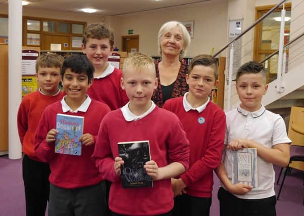 INSPIRATION: Author Anne Fine with some of the Leeds pupils.