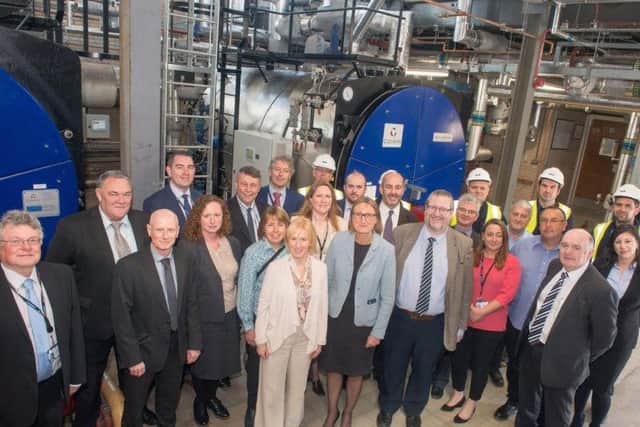 Colleagues from the Trust and Imtech in the upgraded Plant Room. Picture: HDFT