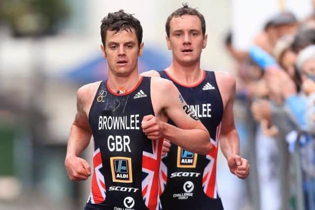 The Brownlee brothers, Jonny (left) and Alistair compete at the Leeds triathlon.