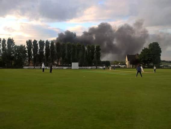 The scene from Hanging Heaton Cricket Club in Batley. Picture: @reporterAndy1.