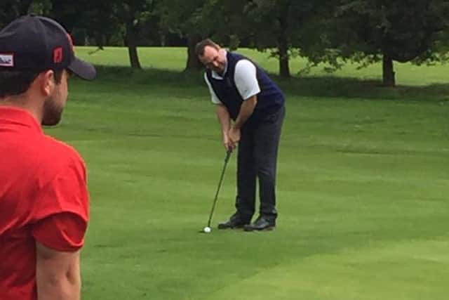 Adam Frontal putts during Leeds's victory over Teesside in the Yorkshire Inter District Union League.