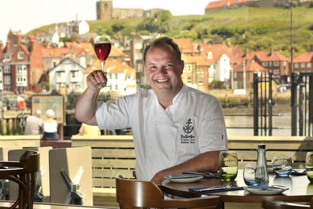 Andrew Pern celebrates the opening of The Star Inn Harbourside Whitby . pic Richard Ponter 173015a