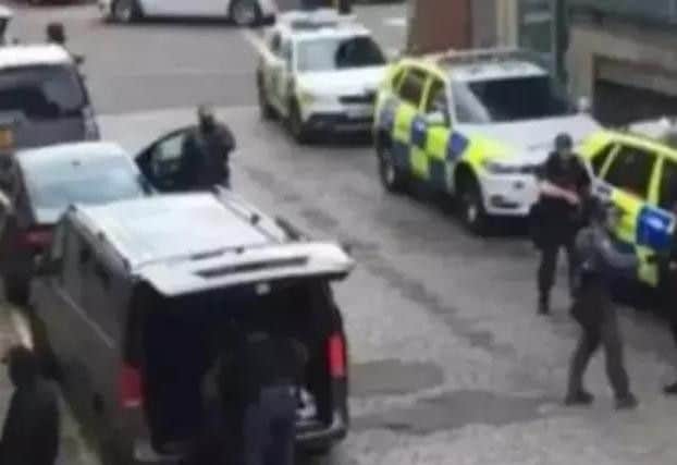 The scene in Kelham Island following the raid