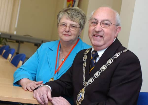 Bill Mulroe with his wife Lesley when he was elected as Featherstone mayor.