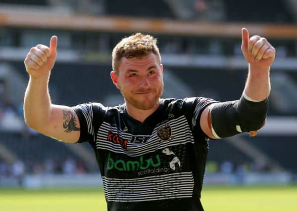 Hull FC's Scott Taylor celebrates after the Ladbrokes Challenge Cup, quarter final match at the KCOM Stadium, Hull. (Picture: Richard Sellers/PA Wire)