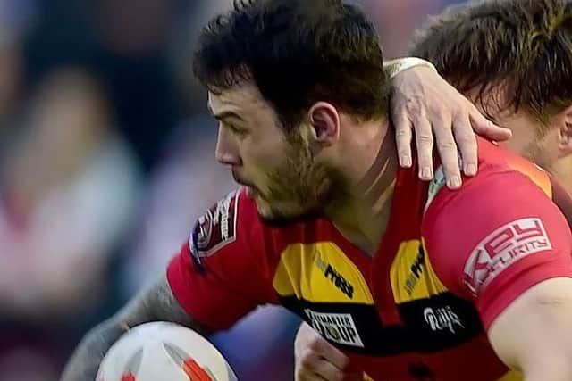 Dewsbury try scorer, Dale Morton.