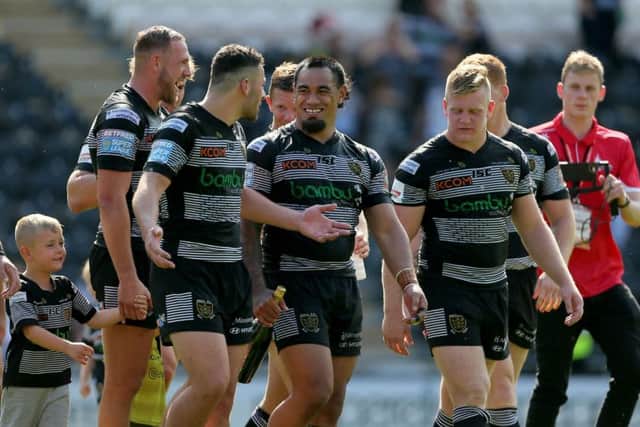 Challenge Cup semi-finalists Hull FC after their victory over Castleford Tigers.