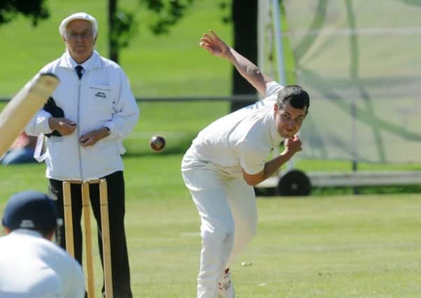 Ben Rhydding bowler Michael Slater in action at Horsforth Hall Park. PIC: Steve Riding