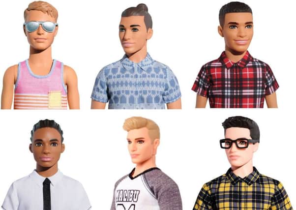 Some of the new hair styles for Barbie's companion Ken.