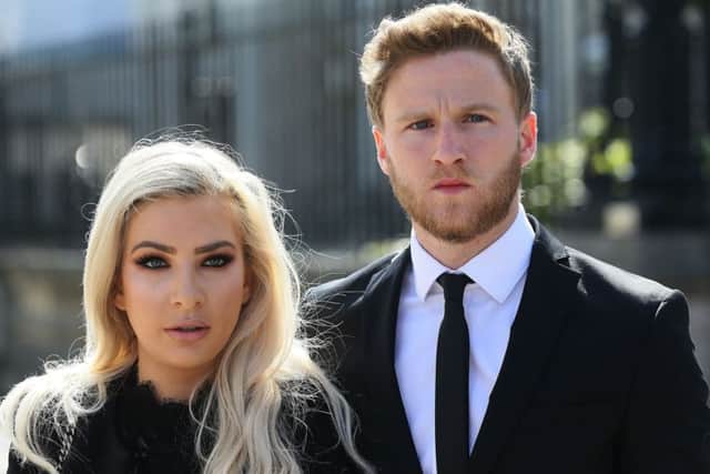 Eunan O'Kane and his wife Laura. PIC: Brian Lawless/PA Wire