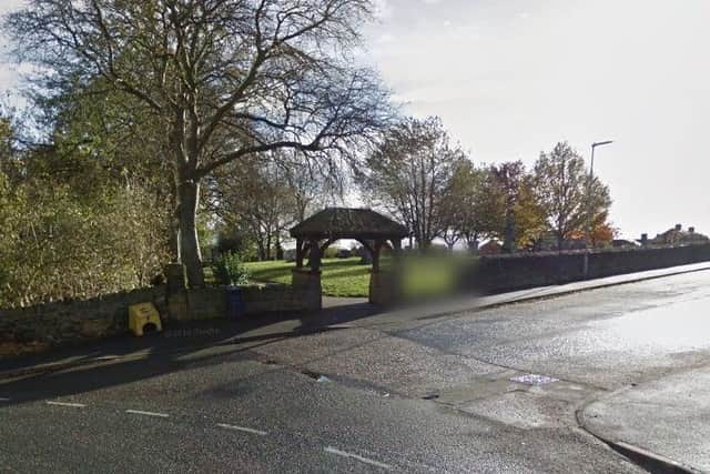 Entrance to St Paul's Church next to Hanging Heaton Junior and Infant School.
