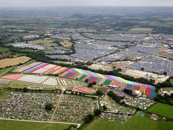 Aerial view of Glastonbury - Credit: SWNS