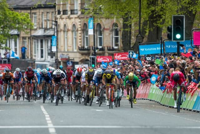 French cyclist Nacer Bouhanni, powering up the finishing straight to win the stage two of the Tour de Yorkshire in Harrogate earlier this year (Picture: James Hardisty)