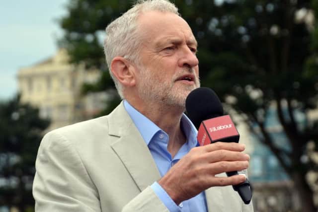 Labour leader Jeremy Corbyn addresses a rally in Warrior Square Gardens, Hastings, East Suusex  as he targeted Home Secretary Amber Rudd's ultra-marginal constituency and heralded Labour as the "government in waiting". Picture: Ben Mitchell/PA Wire