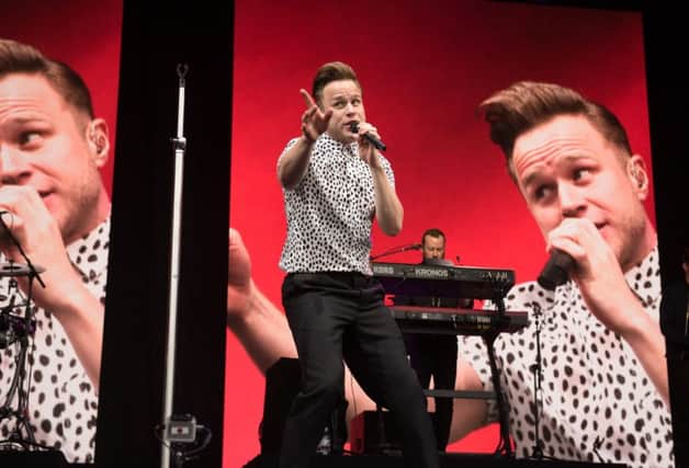 Olly Murs performing at York Racecourse.