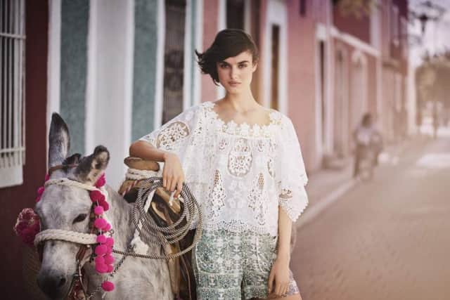 Monroe lace top, Â£59; floral shorts, Â£35. at Monsoon.