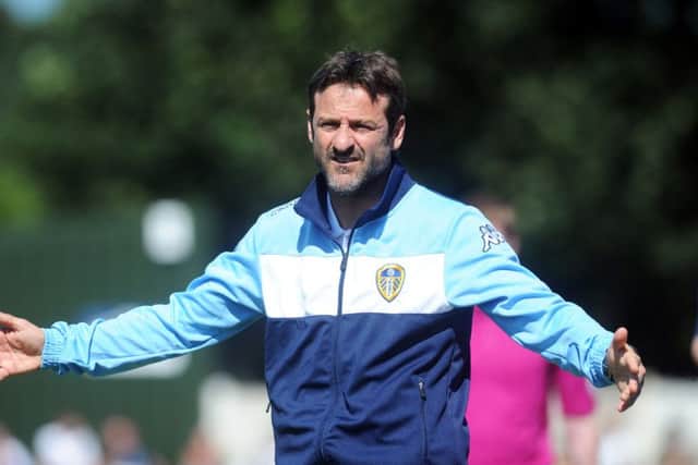 Leeds United manager Thomas Christiansen at Guiseley on Saturday.