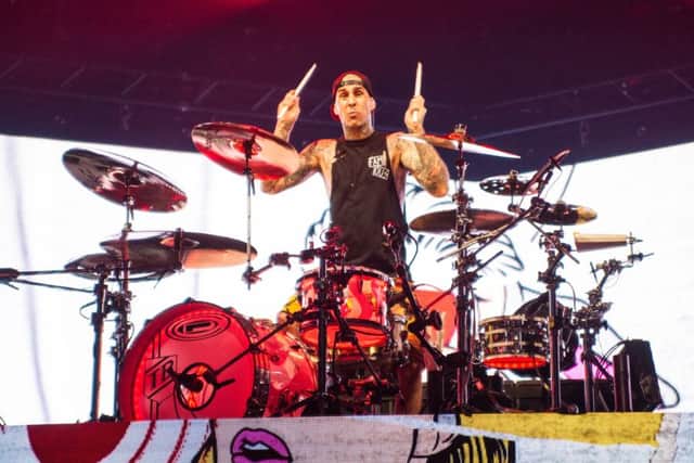 Travis Barker of Blink-182 at First Direct Arena, Leeds. Picture: Anthony Longstaff