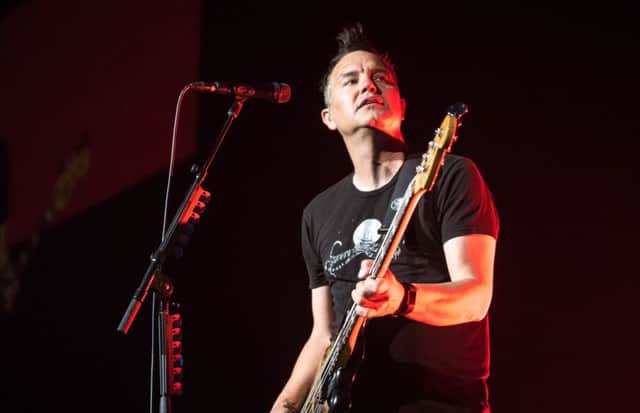 Mark Hoppus of Blink-182 at First Direct Arena, Leeds. Picture: Anthony Longstaff