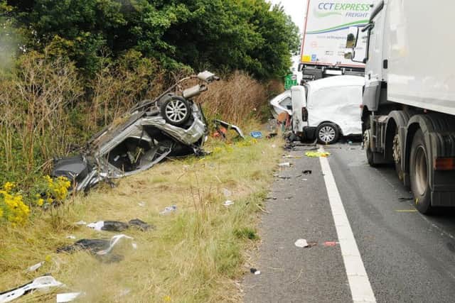 Thames Valley Police issued this image of the scene after Tomasz Kroker's crash - Credit: Thames Valley Police/PA Wire