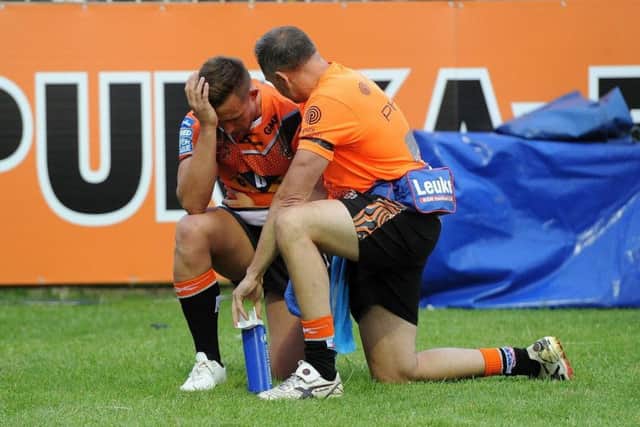 Injured Castleford Tigers winger Greg Eden. PIC: Matthew Merrick/RLPhotos