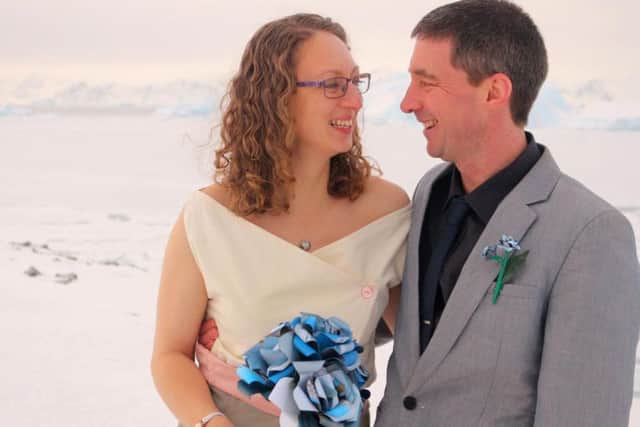 Julie and Tom tied the knot in Antarctica. (Photo: PA).