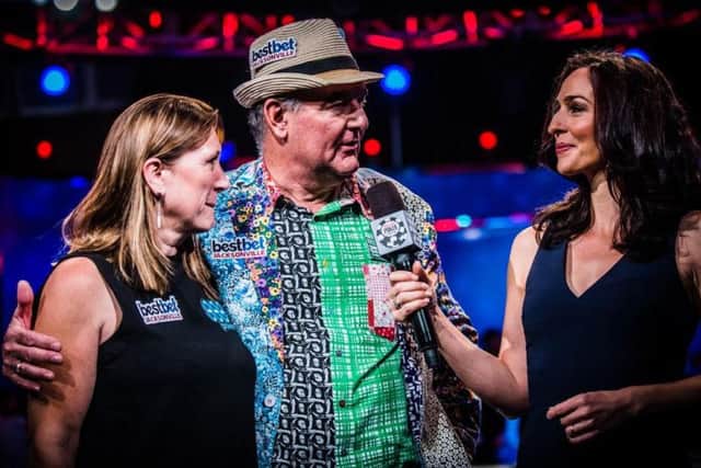 John Hesp and wife Mandy after coming fourth in the World Series of Poker Main Event