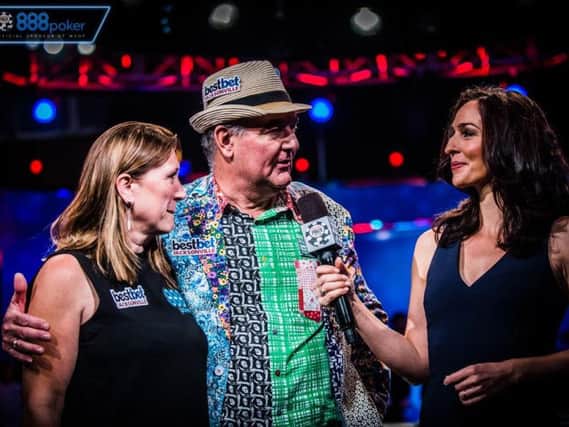 John Hesp and wife Mandy after coming fourth in the World Series of Poker Main Event