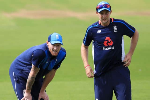 Ben Stokes, left, pictured with England captain Joe Root during practice yesterday for the third Test (Picture: John Walton/PA Wire).