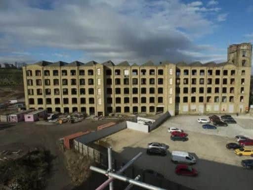 The Blakeridge Mills complex in Batley while it was under construction.