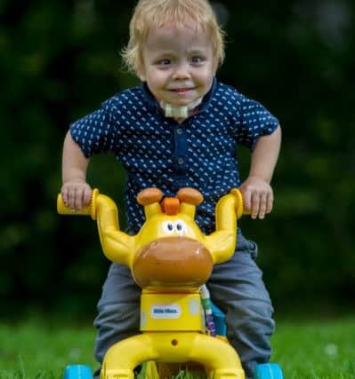 Date: 25th July 2017.Picture James Hardisty.George Smith, of Rufforth Drive, Leconfield, East Yorkshire, aged three who is about to have his trachiostomy removed at Leeds General Infirmary later this week (Thursday). It was first fitted at the age of three months when his family were told he would probably not survive his condition. George, spent the first eight months of his life in hospital, and now he's having it removed and is well on the road to recovery.