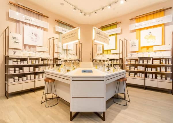 WORLD OF NEOM: Inside the Neom Organics store at the Victoria Gate shopping centre in Leeds.