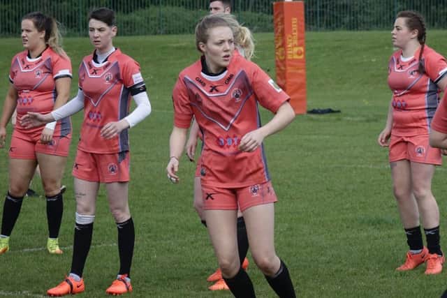 Castleford Tigers Ladies in action against Featherstone Rovers.