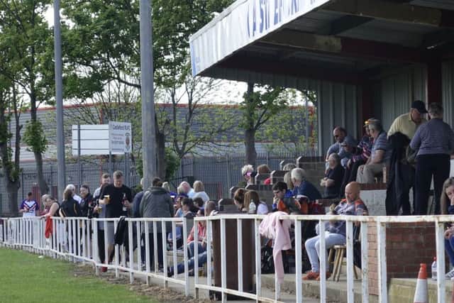 Spectators enjoy the opening Women's Super League match between Castleford Tigers and Featherstone Rovers.