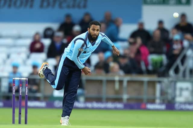 Adil Rashid of Yorkshire, playing against Durham Jets on Wednesday, whom he took career-best T20 figures against (Picture: John Clifton/SWPix.com)