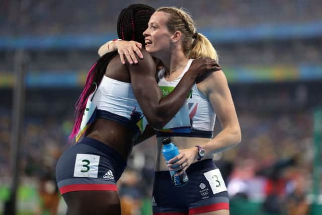 Scots hurdler Eilidh Doyle, right, will captain Great Britain at the World Championships