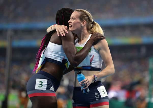 Scots hurdler Eilidh Doyle, right, will captain Great Britain at the World Championships