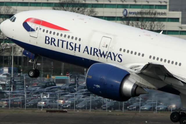 A British Airways Boeing 777 taking off. British Airways owner IAG has reported a surge in profits, despite taking a hit from a major IT failure that caused travel chaos for tens of thousands of passengers in May. PRESS ASSOCIATION Photo. Issue date: Friday July 28, 2017. International Airlines Group (IAG) said operating profit before exceptional items rose 37% to 975 million euros (£871 million) in the six months to June 30 as it was helped by lower fuel costs and a strong Easter. Photo: Tim Ockenden/PA Wire