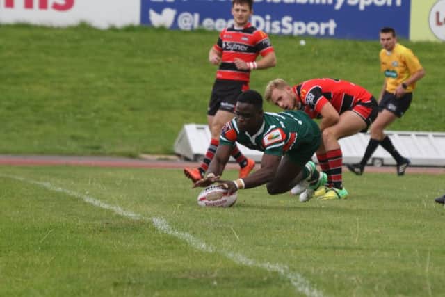 Mufaro Mvududa, who scored five tries for Hunslet in the 56-10 victory over Coventry Bears. PIC: Ainsley Bennett