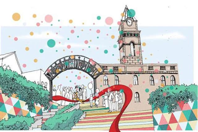 Artist's impression issued by the University of Sheffield archaeology department of the proposed redevelopment of Sheffield's Castlegate Quarter.