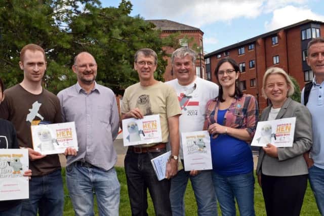 L-r Liz Ballard, CEO Sheffield and Rotherham Wildlife Trust, Dave Dickinson, Lead Campaigner Sheffield Environmental, Dr. Ross Cameron, Sheffield University Senior Lecturer of Landscape Management, Ecology and Design, David Wood, Chairman of Sheffield Bird study group, Dr. Mark Avery, Writer and Campaigner,  Blanaid Denman, RSPB Hen Harrier Life Project Officer, Natalie Bennett, former Green party leader and Lolo Williams, of BBC Springwatch.Picture: Marie Caley NSST Hen Harriers MC 2